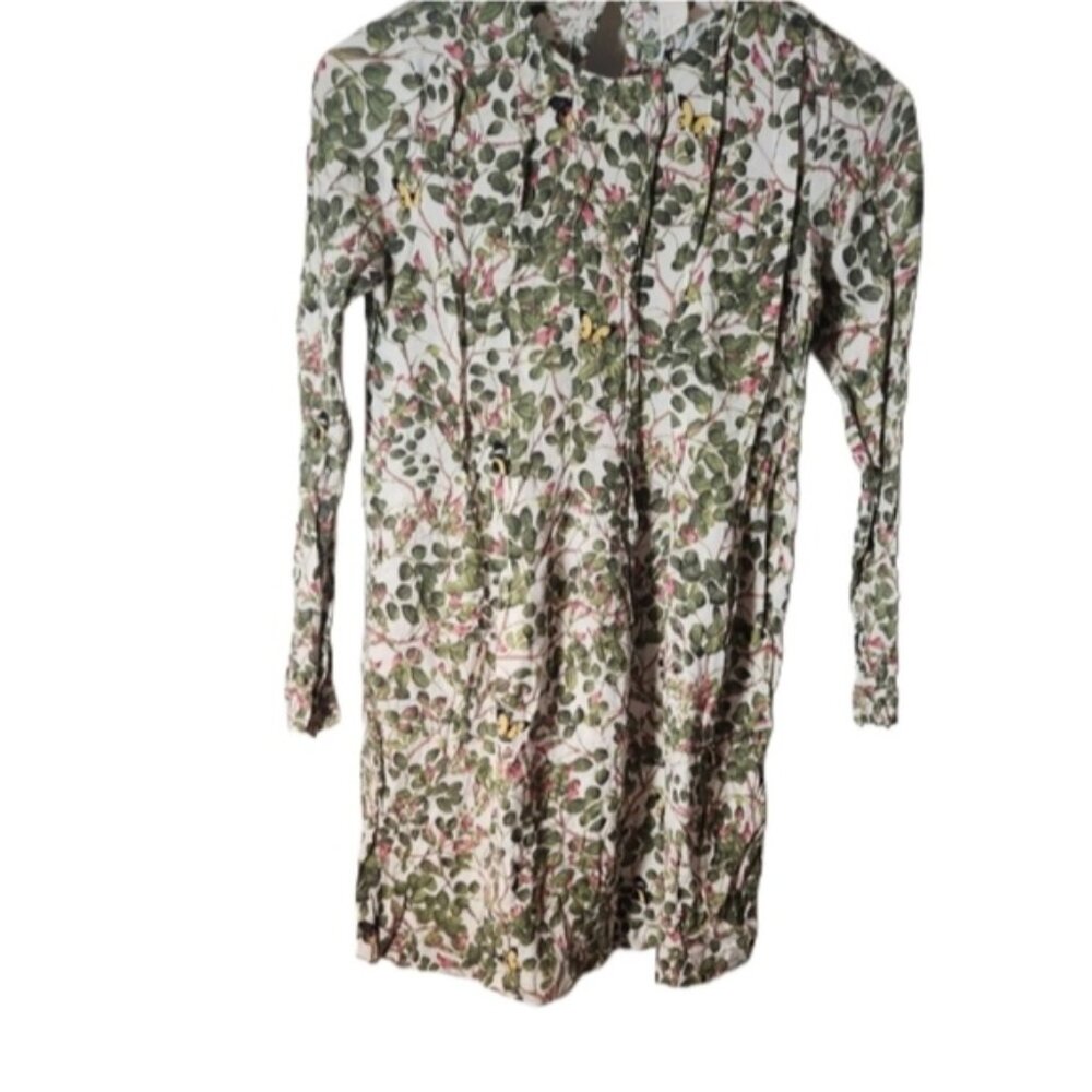 H&M Garden Print Size 4 Long‎ Sleeve Dress Lightweight